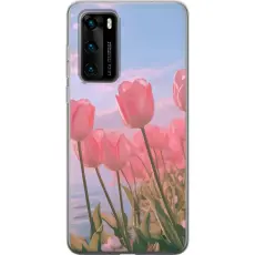 Gustaf - Mobilskal till Huawei P40 med Rosa Tulpaner