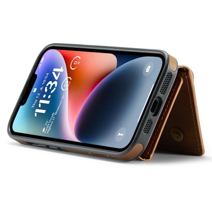 DG.MING - DG.MING M6 Series Mobilskal till iPhone 14 Plus Magnetiskt Plånboksfodral Brun