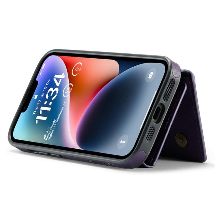 DG.MING - DG.MING M6 Series Mobilskal till iPhone 14 Plus Magnetiskt Plånboksfodral Lila