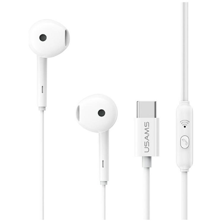USAMS In-Ear Stereo Hörlurar USB-C 1.2m EP-50 - Vit | 505771 | AlltMobil