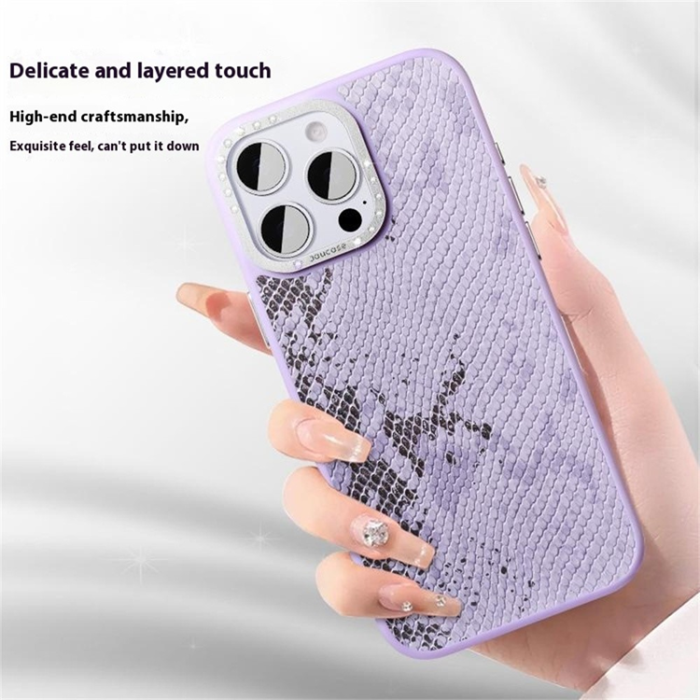 JAUCASE - JAUCASE iPhone 16 Pro Mobilskal Magafe Snake Texture - Vit
