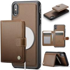 JEEHOOD - JEEHOOD J09 Fodral iPhone XS Max 6.5 tum KonstL&auml;der RFID-Skydd Brun