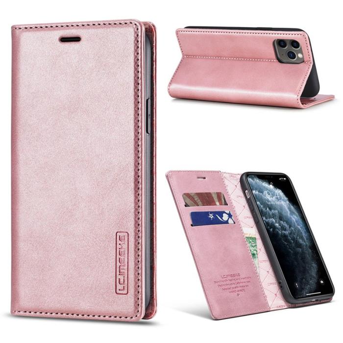 LC.imeeke - LC.IMEEKE Plånboksfodral för iPhone 11 - Konstläder - Roséguld