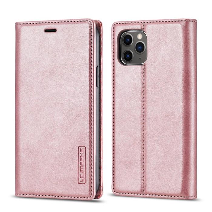 LC.imeeke - LC.IMEEKE Plånboksfodral för iPhone 11 - Konstläder - Roséguld