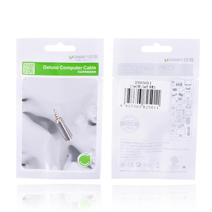 Ugreen - Ugreen Audio Adapter Jack 3.5mm Female Till Jack 2.5mm Male - Svart