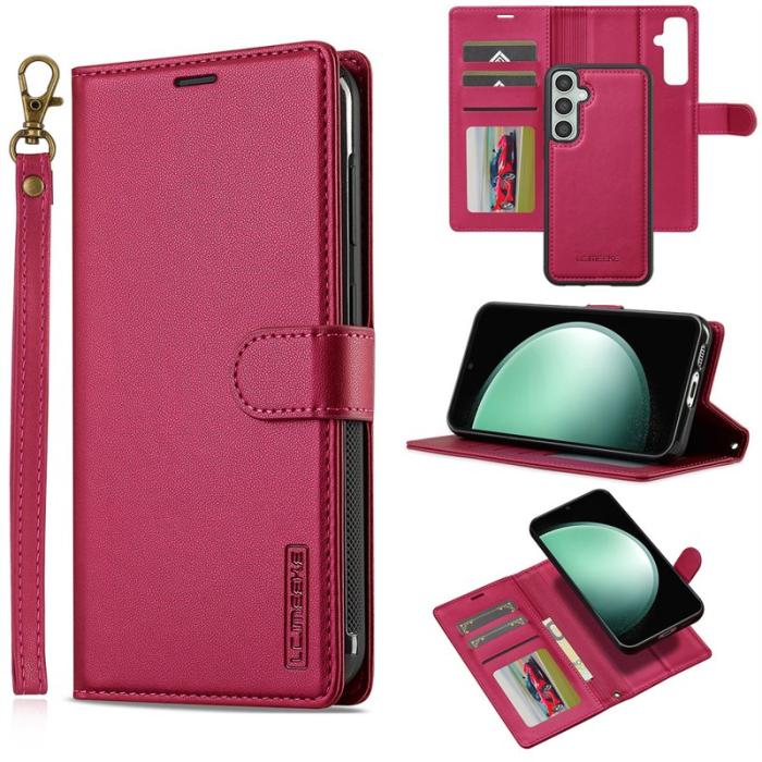 LC.imeeke - LC.IMEEKE L2 Series Samsung Galaxy A36 Plånboksfodral Konstläder - Röd