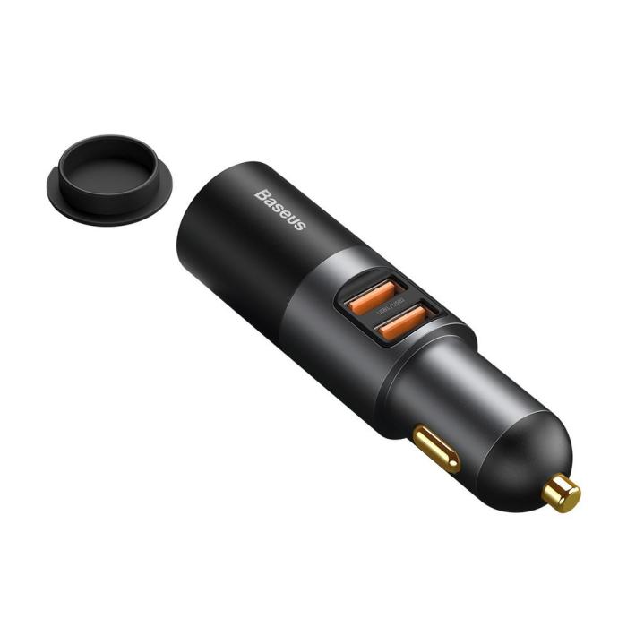 BASEUS - Baseus 2x USB-C Quick Charge Billaddare 120W - Grå