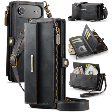 Caseme - CASEME iPhone Air Plånboksfodral Zipper RFID C39 - Svart