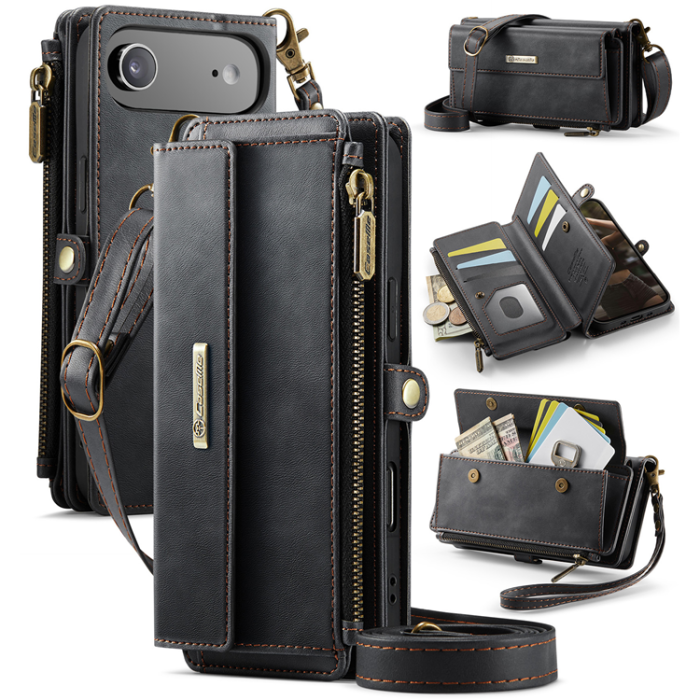 Caseme - CASEME iPhone Air Plånboksfodral Zipper RFID C39 - Svart
