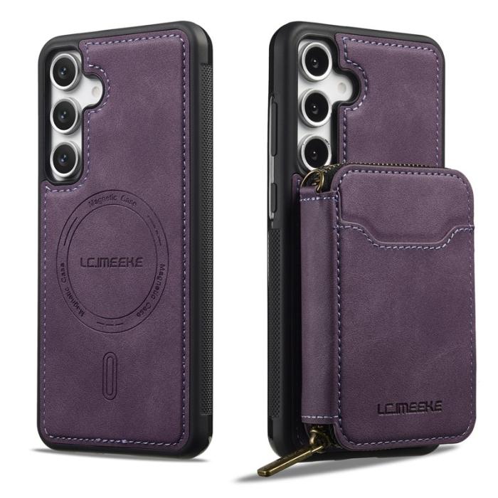 LC.imeeke - LC.IMEEKE L6 för Samsung Galaxy S23 FE Plånboksfodral Konstläder - Lila