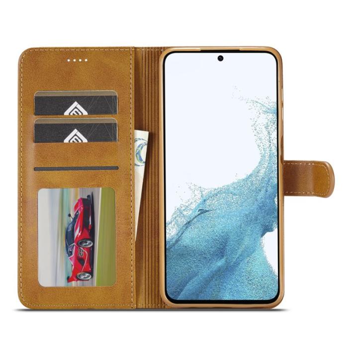 LC.imeeke - LC.IMEEKE Samsung Galaxy A34 5G Plånboksfodral i Konstläder - Ljusbrun