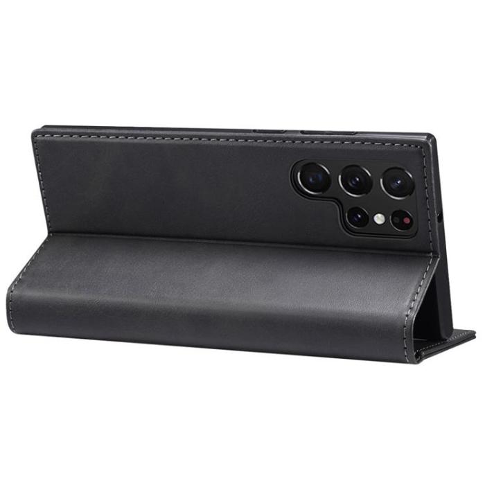 UTGATT1 - SUTENI Läder Fodral Galaxy S22 Ultra 5G - Svart
