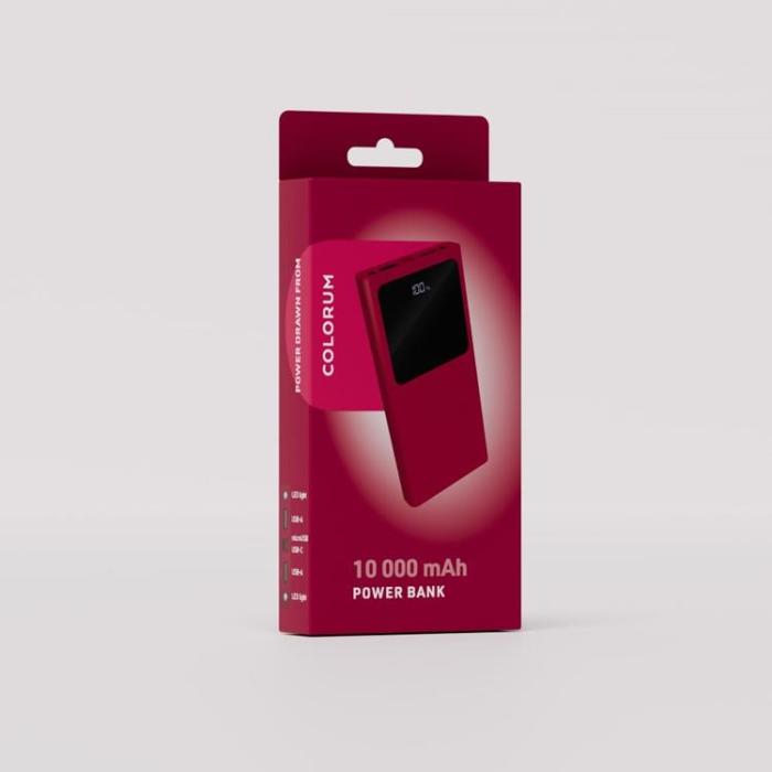 Colorum - Colorum Powerbank 10000mAh 22.5W 1xUSB-C 1xMicro-USB 1xUSB-A - Magenta