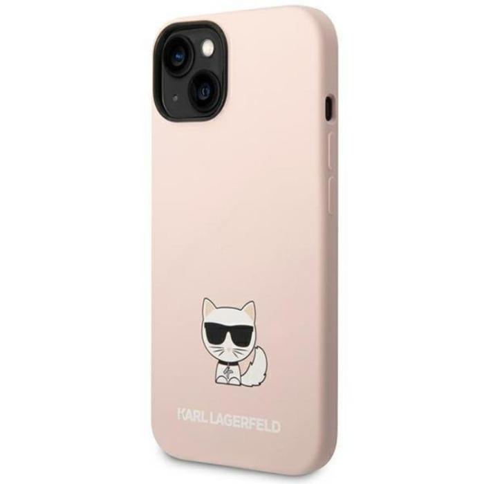 KARL LAGERFELD - Karl Lagerfeld iPhone 14 Plus Skal Silicone Choupette Body - Ljusrosa