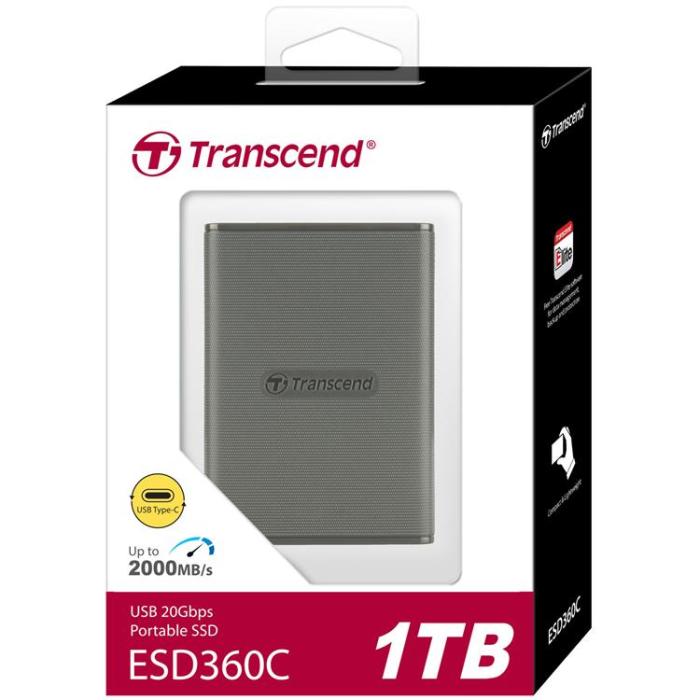 Transcend - Transcend Portabel Mini SSD USB-C 1TB - Grå