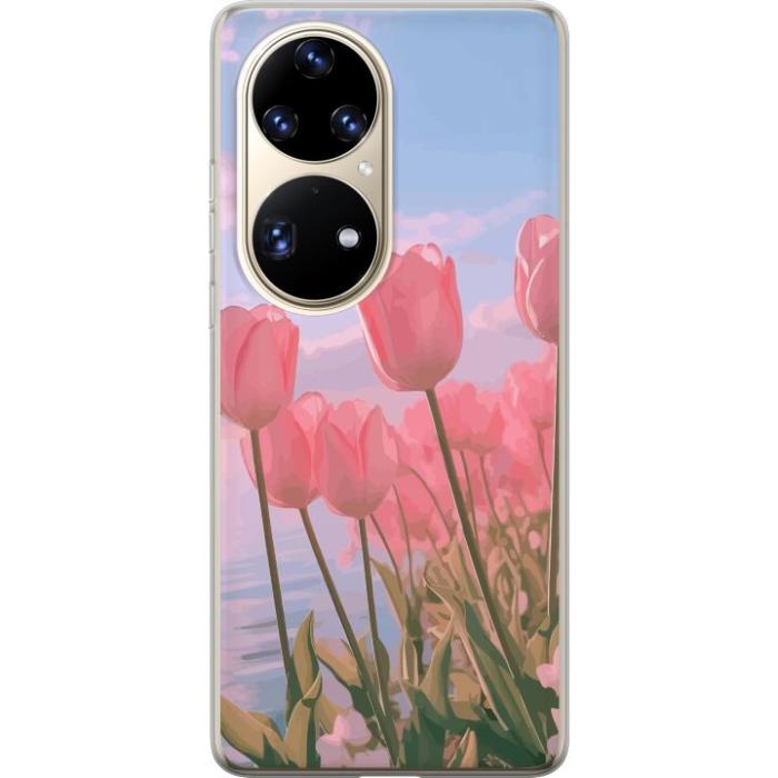 iSecrets - Mobilskal till Huawei P50 Pro med Rosa Tulpaner