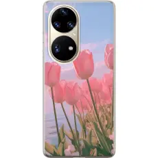 Gustaf - Mobilskal till Huawei P50 Pro med Rosa Tulpaner