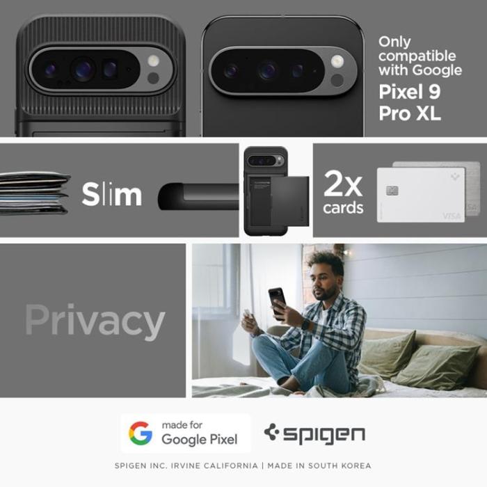 UTGATT - Spigen Google Pixel 9 Pro XL Mobilskal Slim Armor CS - Svart