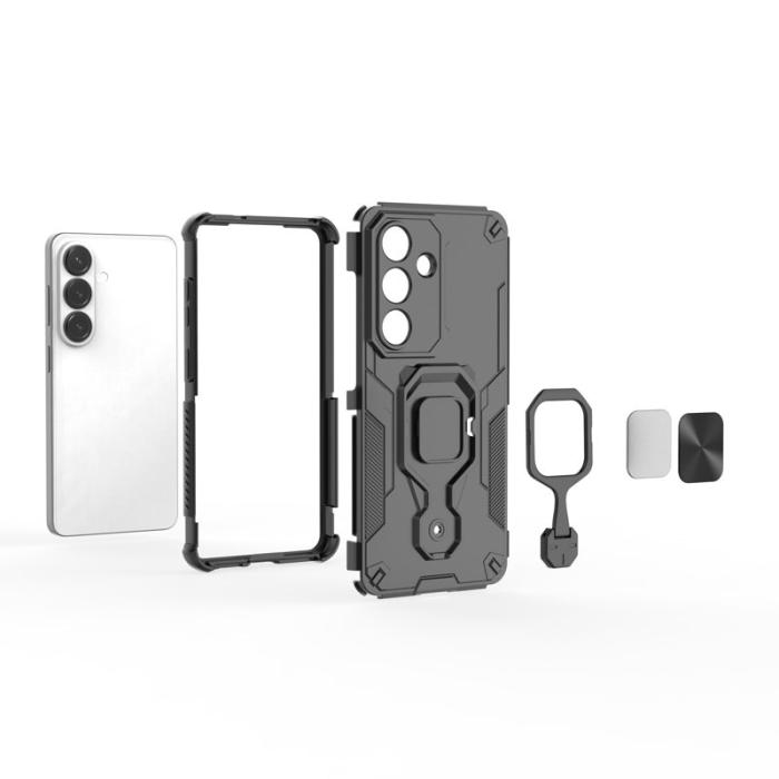 OEM - Samsung Galaxy S26 Skal Rotera Ring Kickstand Plast Stöttålig - Marinblå