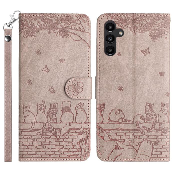 OEM - Wall Cats Samsung Galaxy S26 Skal Äkta Läder - Rökig Lila
