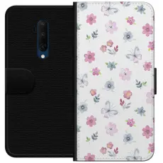Gustaf - Pl&aring;nboksfodral till OnePlus 7T Pro med Blommor och fj&auml;rillar