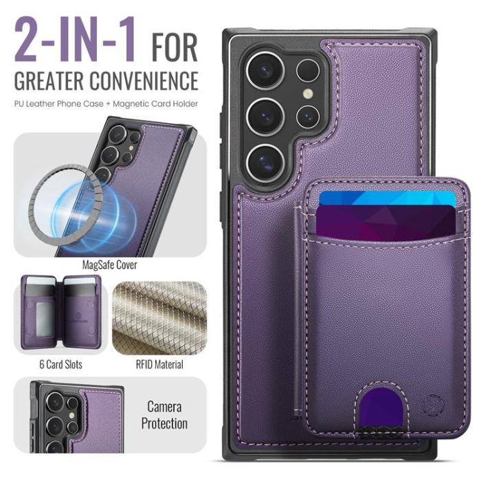 OEM - JEEHOOD Samsung Galaxy S24 Ultra Fodral KonstLäder - Lila