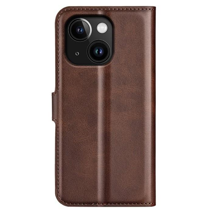 A-One Brand - iPhone 15 Plus Plånboksfodral Calf Flip Folio - Brun