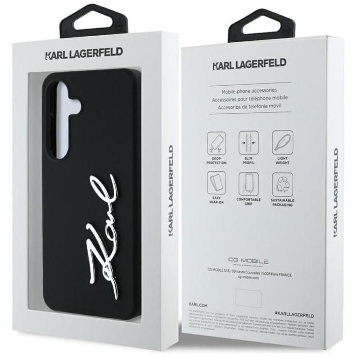 KARL LAGERFELD - Karl Lagerfeld Galaxy S25 Mobilskal Silikon Metal Signature - Svart