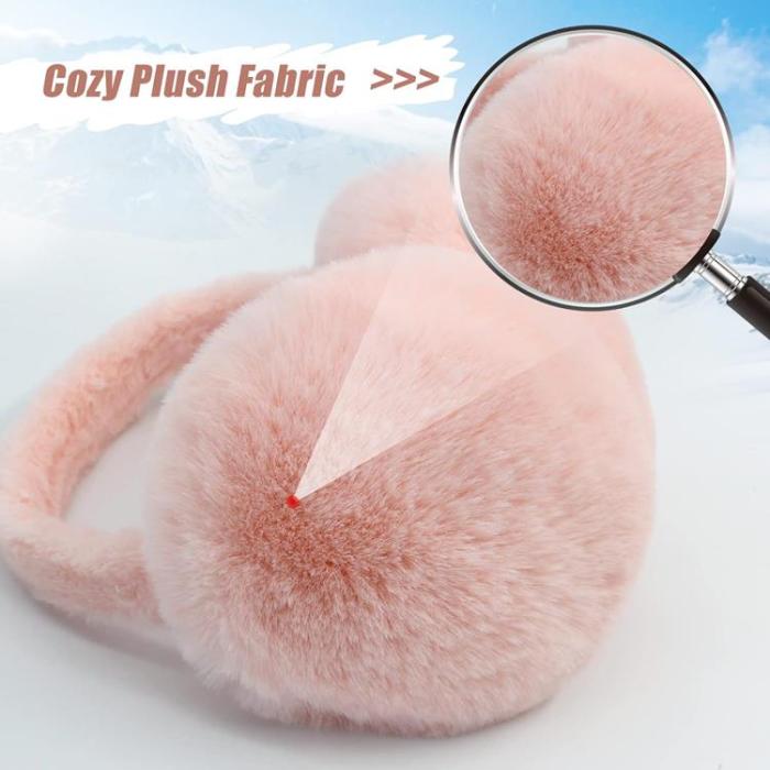 A-One Brand - Vikbara Fluffiga Söta Slouchy Öronkåpor För Kvinnor - Rosa