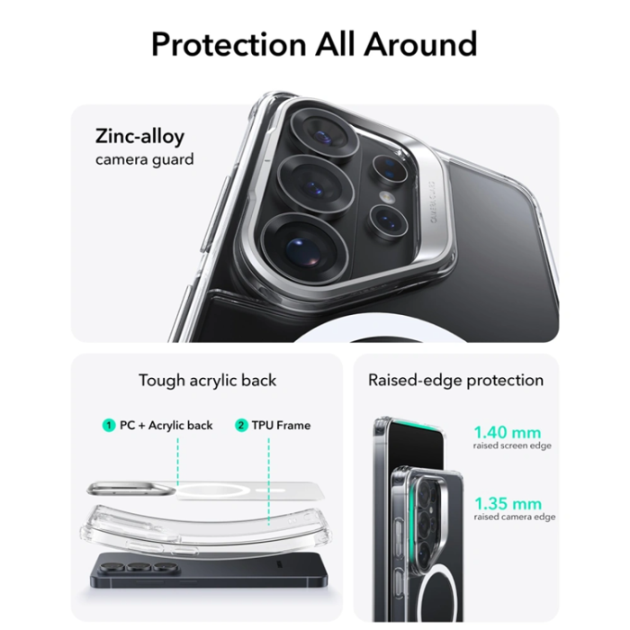 ESR - ESR Mobilskal För Galaxy S26 Ultra Magsafe Classic Hybrid Kickstand - Clear