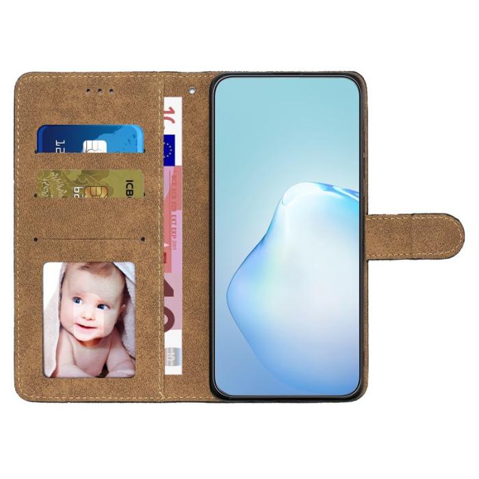 OEM - Crazy Horse Samsung Galaxy S26 Plus Fodral KonstLäder Ställ - Svart