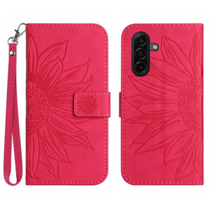OEM - Samsung Galaxy S26 Plånboksfodral Solrostryck Handrem Konstläder - Rosa
