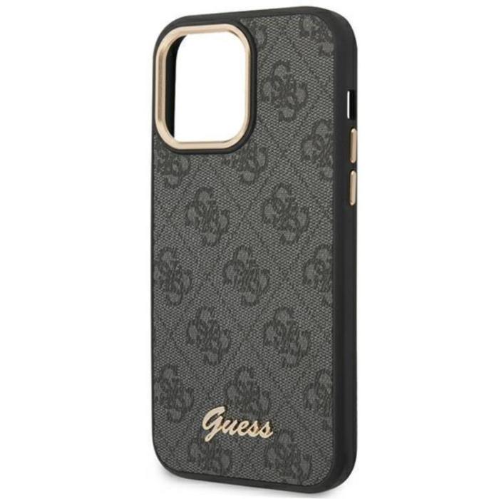 Guess - GUESS iPhone 14 Pro Max Skal 4G Vintage Gold Logo - Svart