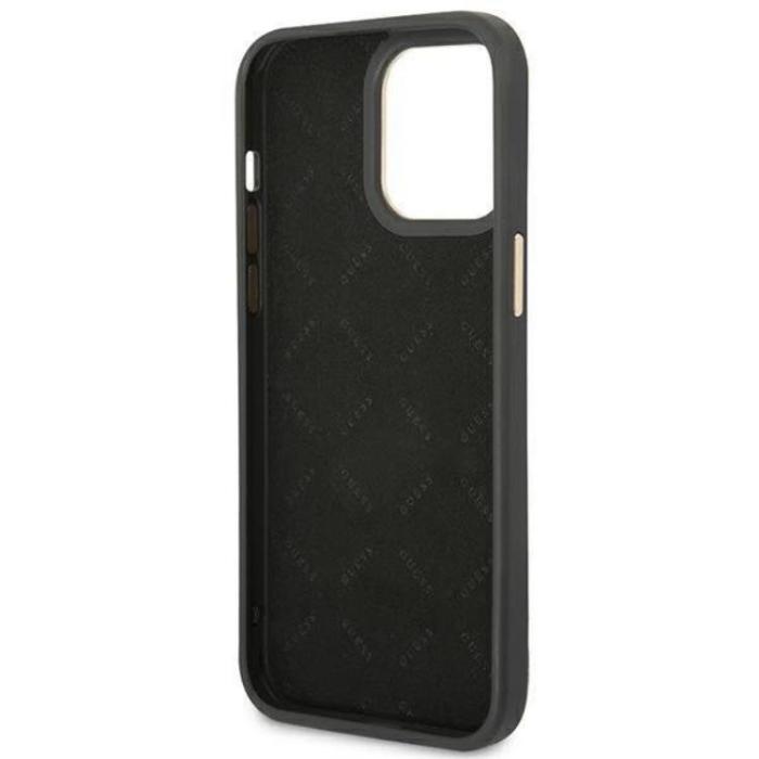 Guess - GUESS iPhone 14 Pro Max Skal 4G Vintage Gold Logo - Svart