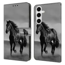 OEM - Samsung Galaxy S26/S26 Pro Pl&aring;nboksfodral Magnetl&aring;s Konstl&auml;der - Svart H&auml;st