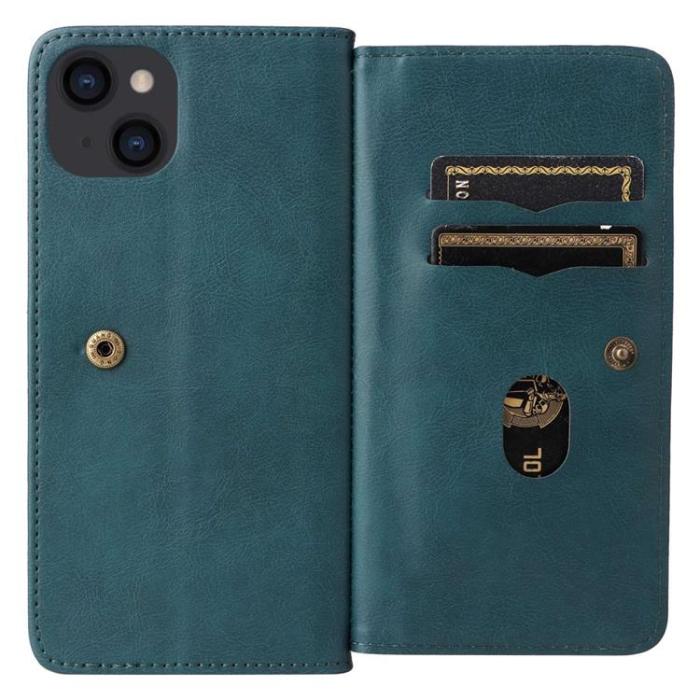 OEM - iPhone 14 Plånboksfodral KT PU Läder - Grön