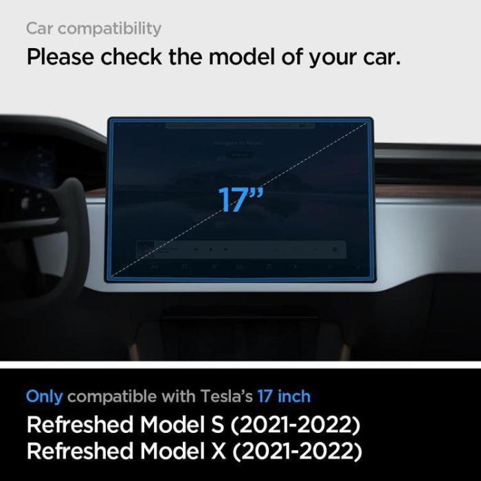 Spigen - Spigen Tesla Model (X 2022/S 2021) Härdat Glas Skärmskydd EZ FIT