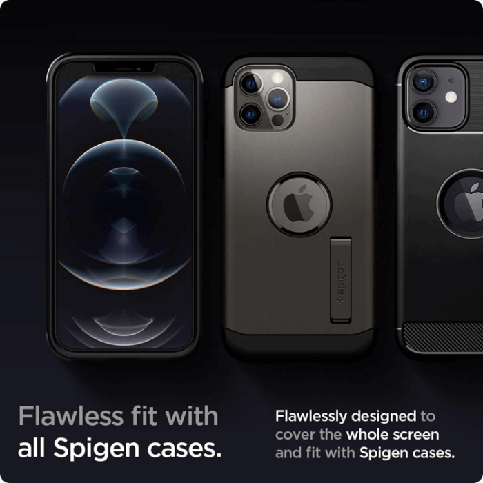 Spigen - SPIGEN Ez Fit 2-Pack Härdat Glas Skärmskydd.Tr iPhone 12 & 12 Pro