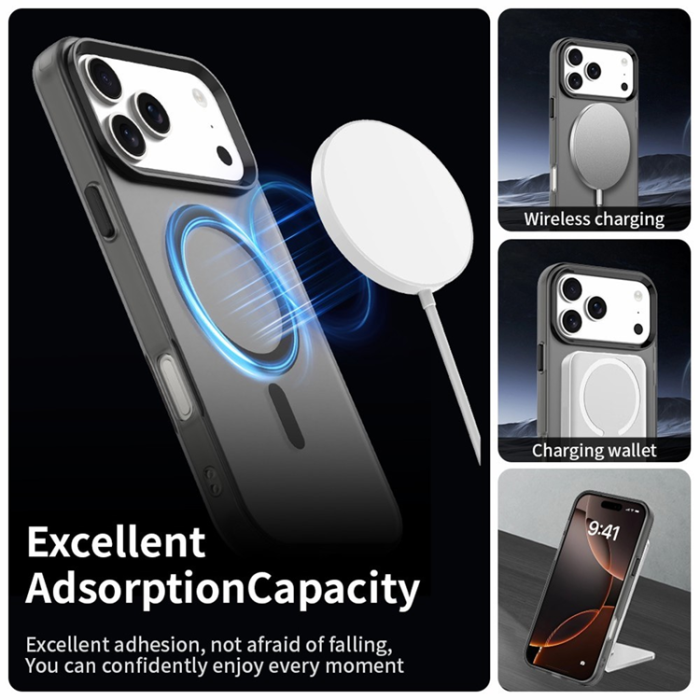 A-One Brand - iPhone 17 Pro Max Mobilskal MagSafe Anti Drop Hybrid - Svart