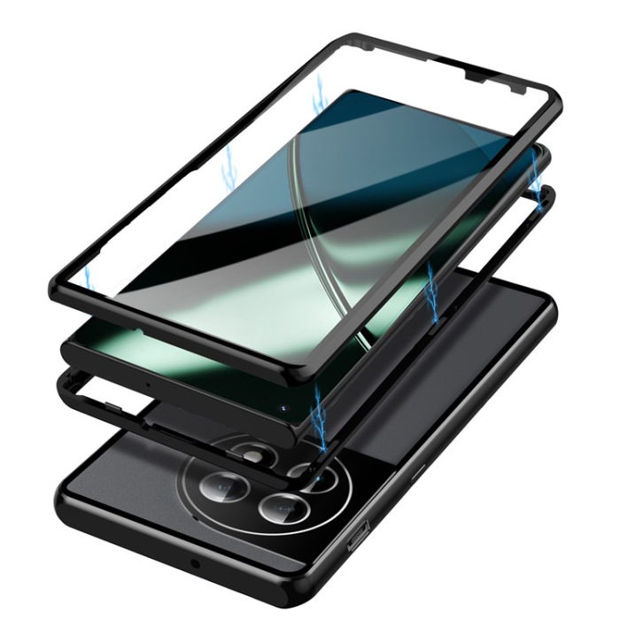 A-One Brand - OnePlus 11 5G Mobilskal Magnetic Metal Frame - Svart