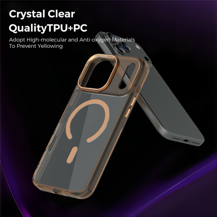 A-One Brand - iPhone 17 Pro Max Mobilskal MagSafe Transparent TPU+PC - Guld