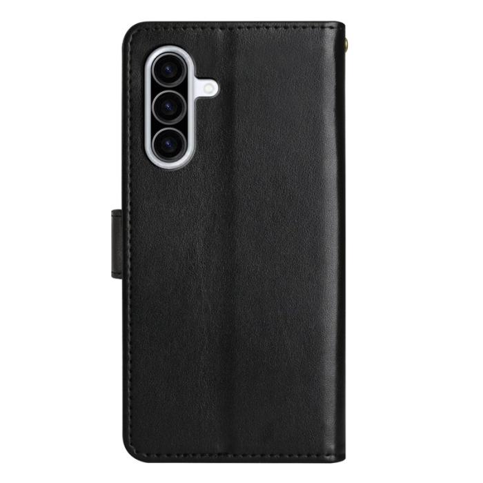 OEM - Samsung Galaxy A37 Plånboksfodral Konstläder Blomma Prägling - Svart