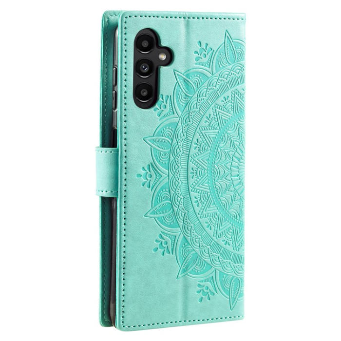 OEM - Galaxy A24 4G Plånboksfodral Imprinted Mandala Flower - Grön