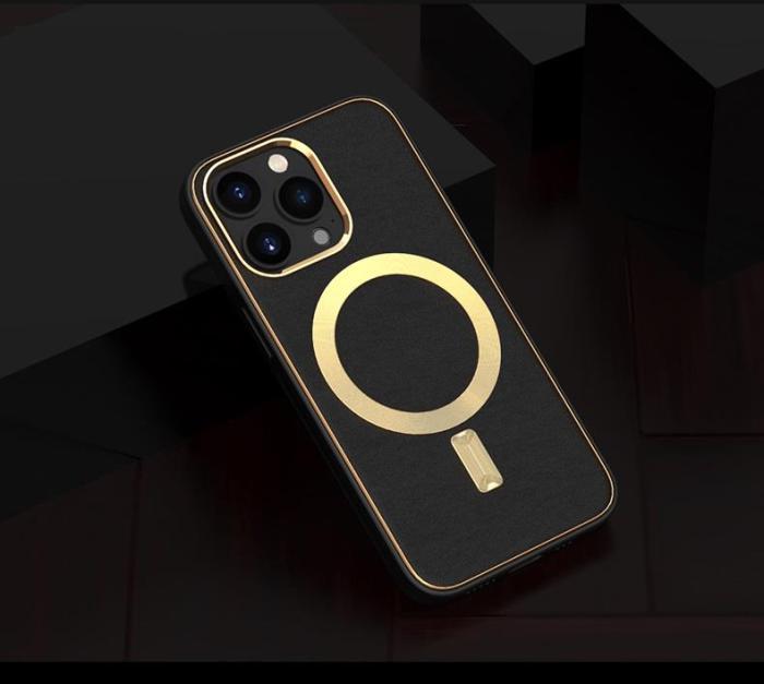 UTGATT - BOOM iPhone 14 Pro Max Magsafe Läderskal Max - Svart