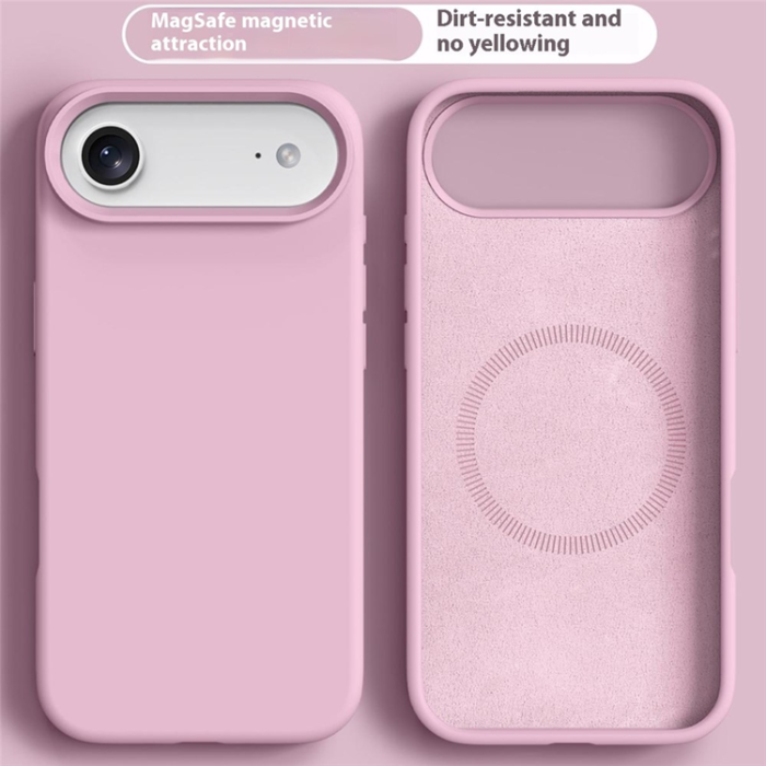 A-One Brand - iPhone 17 Air Mobilskal MagSafe Liquid Silikon+PC - Rosa
