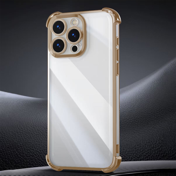 OEM - iPhone 15 Pro Mobilskal Anti Shock Chrome - Guld