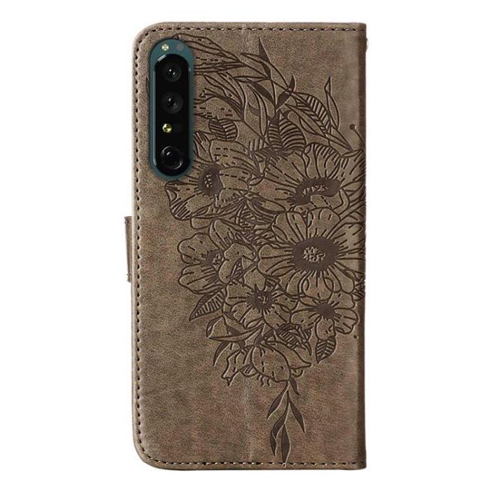 A-One Brand - Sony Xperia 1 IV Plånboksfodral Butterfly - Grå