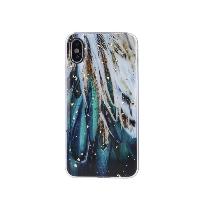 OEM - Glam Skal med Fjädrar Guldfärgat till iPhone 12/12 Pro