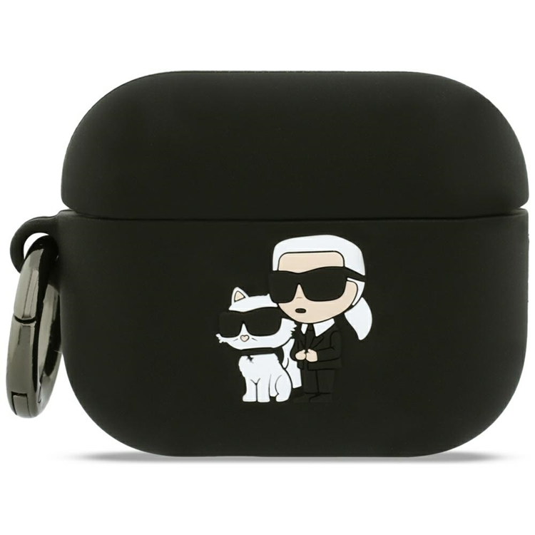 Karl Lagerfeld AirPods Pro 3 Skal Silikon Karl&Chaupette Head 3D (Svart) | 2353 | AlltMobil