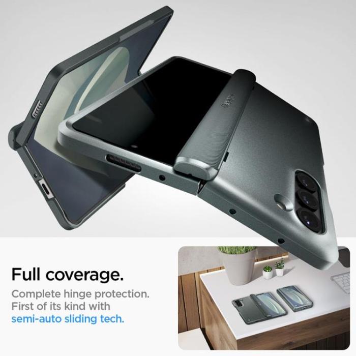 Spigen - Spigen Galaxy Z Fold 5 Mobilskal Slim Armor Pro - Grön